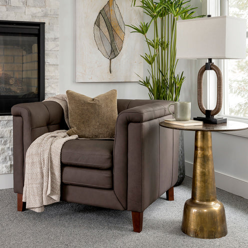 Golbez 26" Antique Brass Side Table